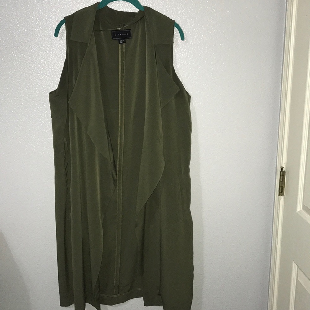 Long olive green cardigan